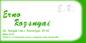 erno rozsnyai business card